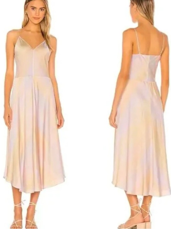 Vince Dresses & Skirts - Vince Pastel Ombre rainbow Slip Dress with Spaghetti Straps